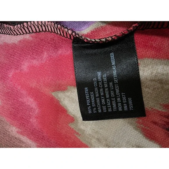 East 5th Womens Red Purple Chevron Open Front Waterfall Cardigan Size Large - Picture 4 of 6